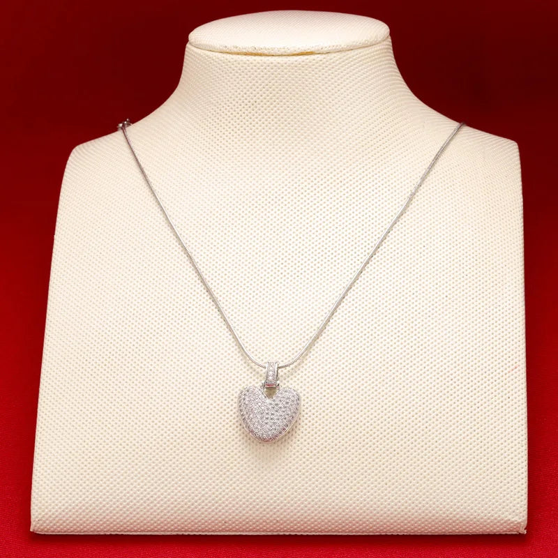 Zhukou 1.25X500Mm Fat And Lovely Crystal Brass Silver Color Letter Necklace For Women'S Friends Birthday Model: Vl34