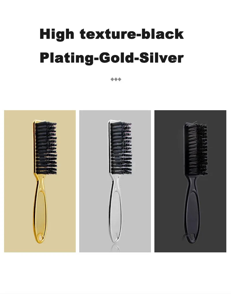 Plastic Handle Hairdressing Soft Hair Cleaning Brush Barber Neck Duster Broken Hair Remove Comb Hair Styling Tools Comb Gold