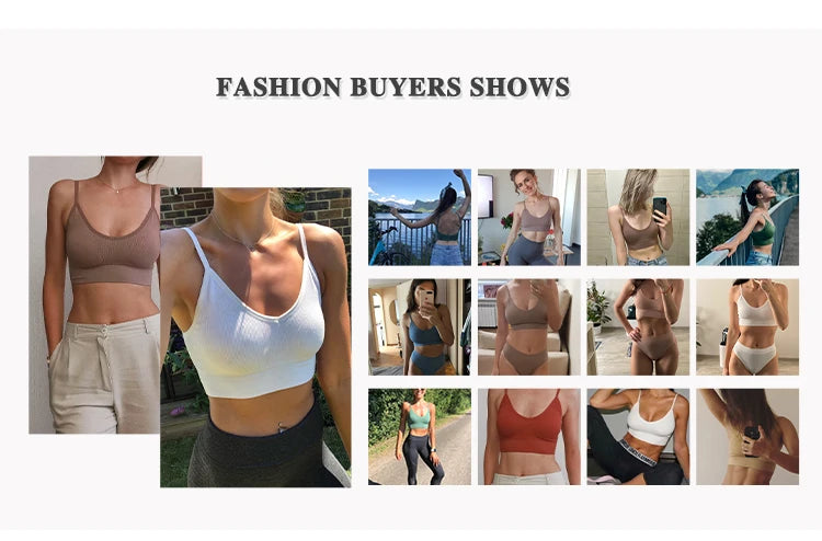 Women's Crop Top Ribbed Tube Top U-Back Comfort Bra Streetwear Camis Sexy Lingerie Seamless Underwear Sports Tank Bralette M-XL