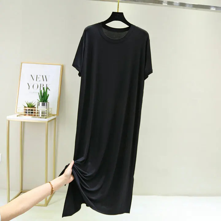 Plus size nightgown women new spring summer long dress modal cotton sleepwear night dress female loose night wear shirt camisola