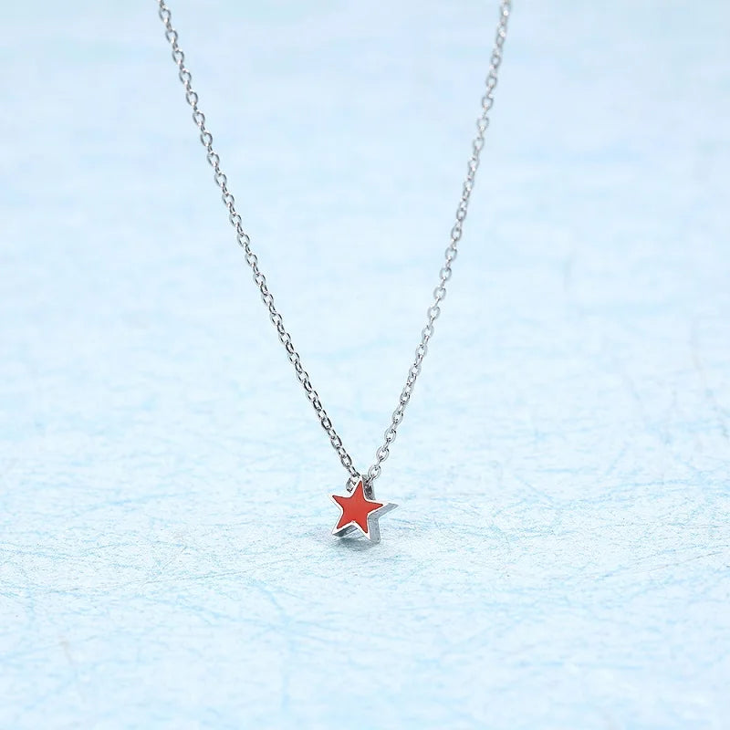 Female 316L Stainless Steel Necklace for Women Color Love Heart Pendant Necklace Heart Charm Necklace Fashion Jewelry Gifts