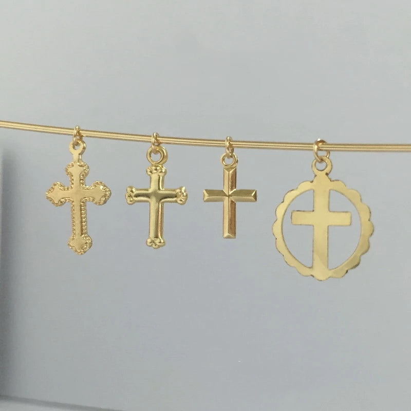 Fine Jewelry Cross Charms 14K Gold Filled Permanent Pendant Findings