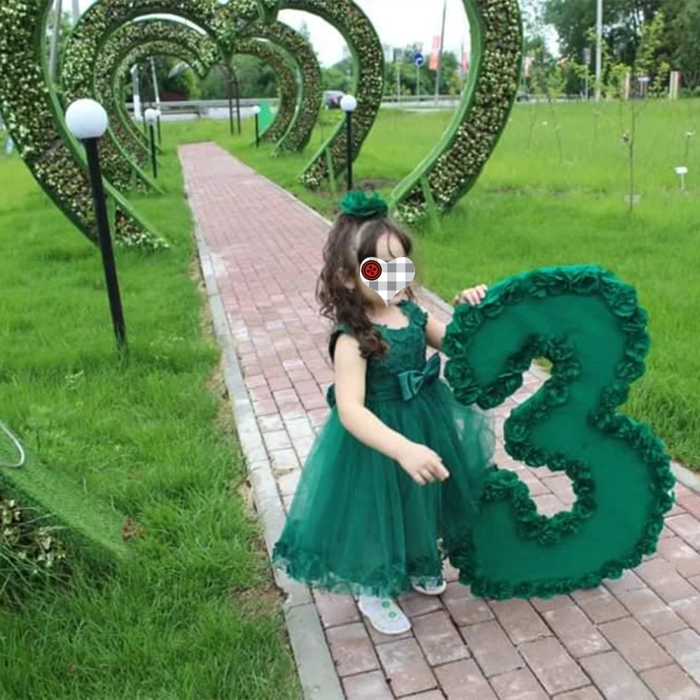 Elegant Flower Girls Princess Dresses Tulle Wedding Christmas Party Birthday Prom Dress for Kids Teens Children Clothing Vestido