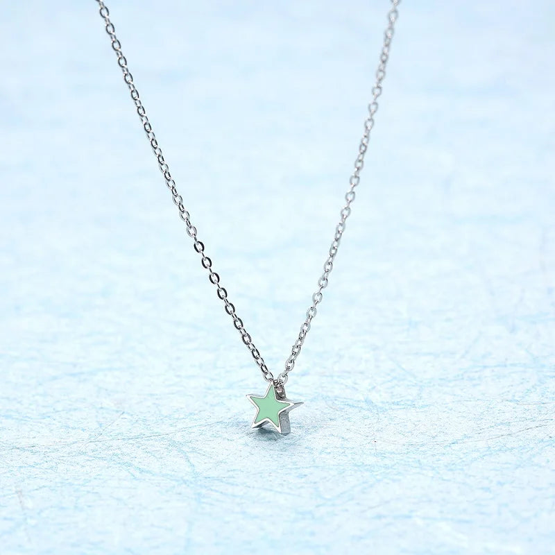 Female 316L Stainless Steel Necklace for Women Color Love Heart Pendant Necklace Heart Charm Necklace Fashion Jewelry Gifts