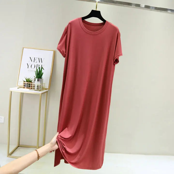 Plus size nightgown women new spring summer long dress modal cotton sleepwear night dress female loose night wear shirt camisola