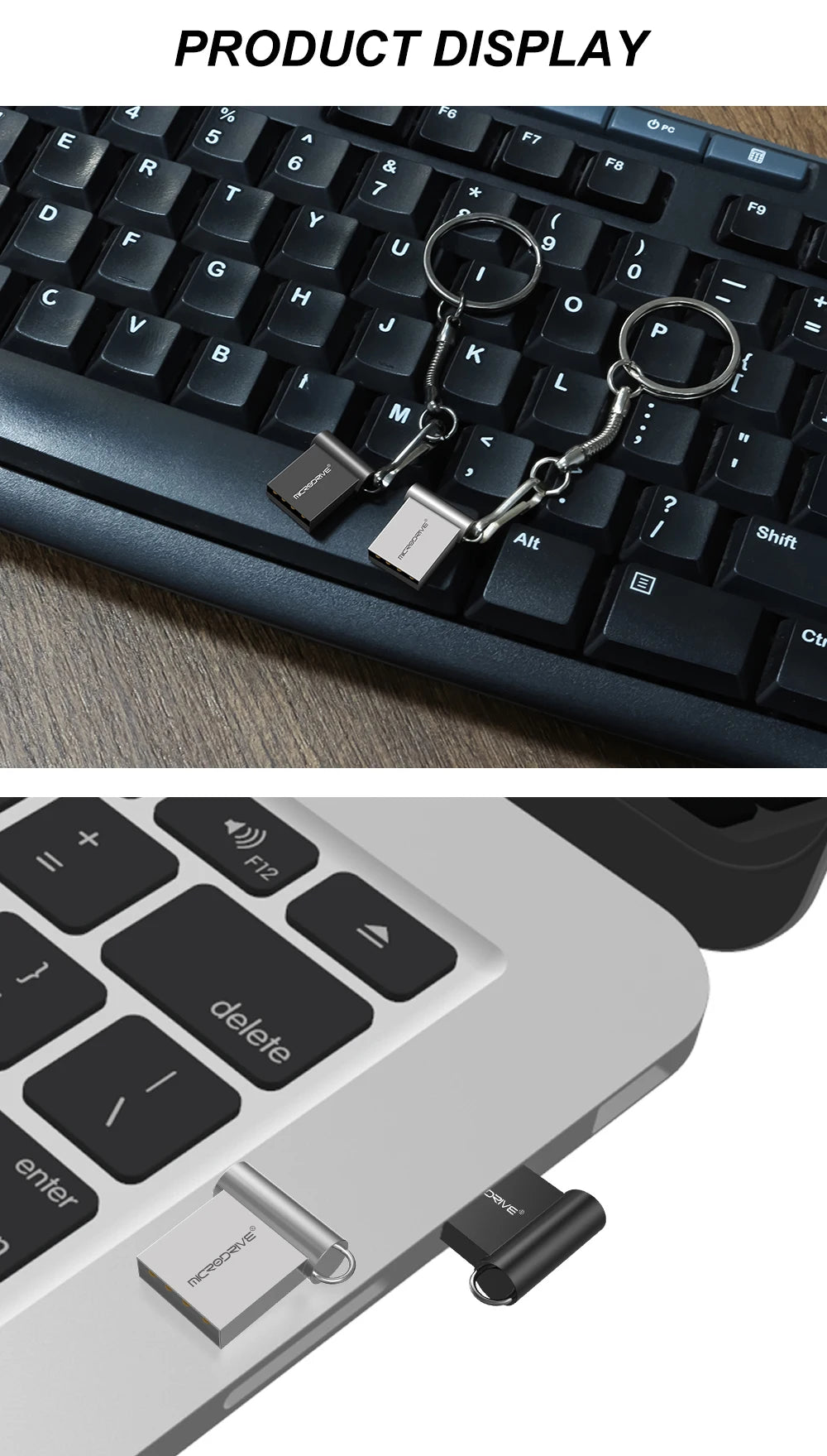 Super Mini Metal USB Flash Drive 4GB 8GB 16GB 32GB 64GB 128GB 256GB 512GB Pen Memory Stick U Disk USB2.0 with Key Chain Pendrive