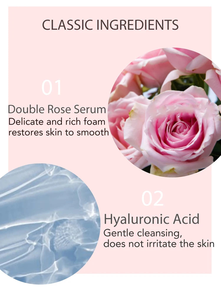 AILKE Rose Facial Cleanser, Women Whitening Moisturizing Cleaning Cleaner, Hydrating, Reduce Dark Spots, For All Skin Types