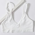 Seamless Tube Top Women's Ribbed V-Neck Wireless Bralette U-Back Daily Wear Bra Sexy Lingerie Adjust Straps Sports Underwear M-L