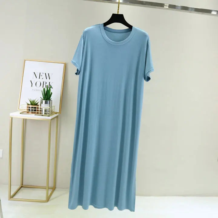 Plus size nightgown women new spring summer long dress modal cotton sleepwear night dress female loose night wear shirt camisola