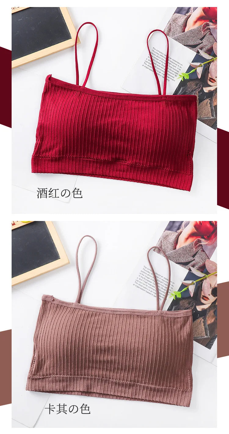 Women Cotton Underwear Tube Top Bra Ladies Thread Bra Comfort Tank Up Women Sports Bra Sexy Top Female Crop Top Sexy Lingerie