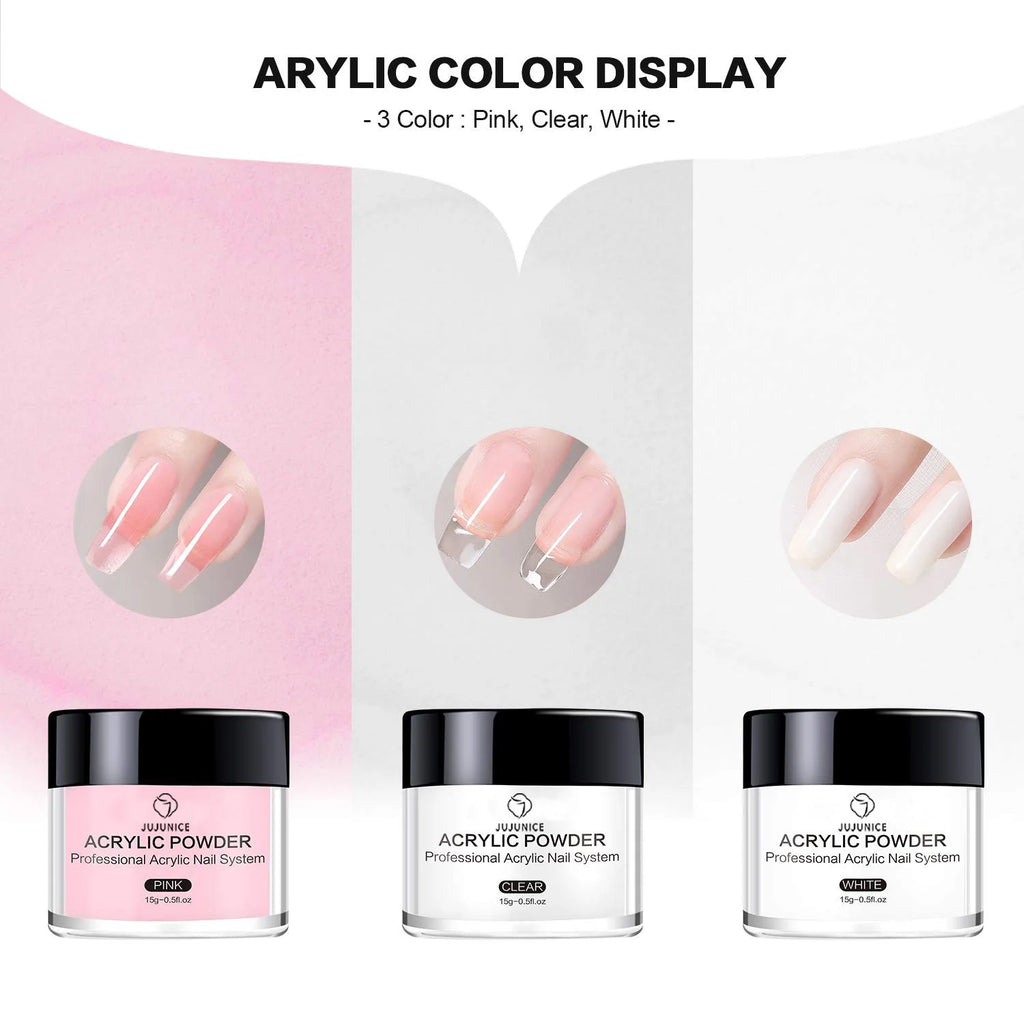 Factory Wholesale Custom Private Label 3 in 1 Acrylic  Powder Colors Dip Nail Acrylic Powder