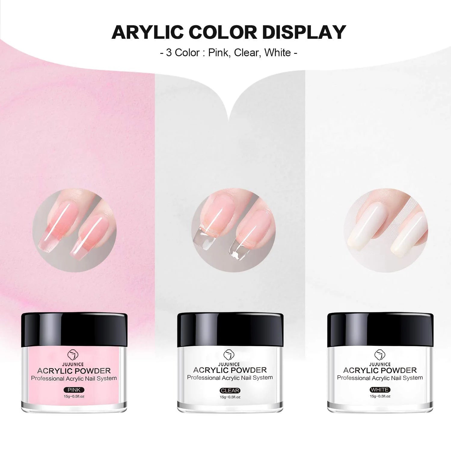 Factory Wholesale Custom Private Label 3 in 1 Acrylic  Powder Colors Dip Nail Acrylic Powder