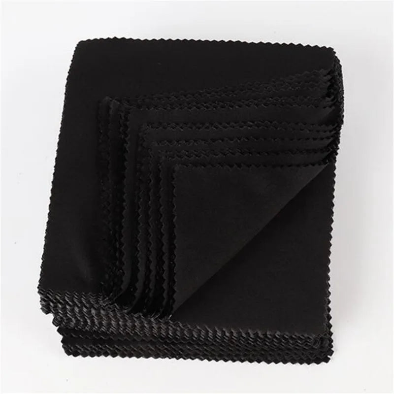 50pcs/Lot 13X13CM Black Glasses Cloth Microfiber Cleaner Cloths Cleaning Glasses Lens Eyeglasses Cloth Eyewear Accessories
