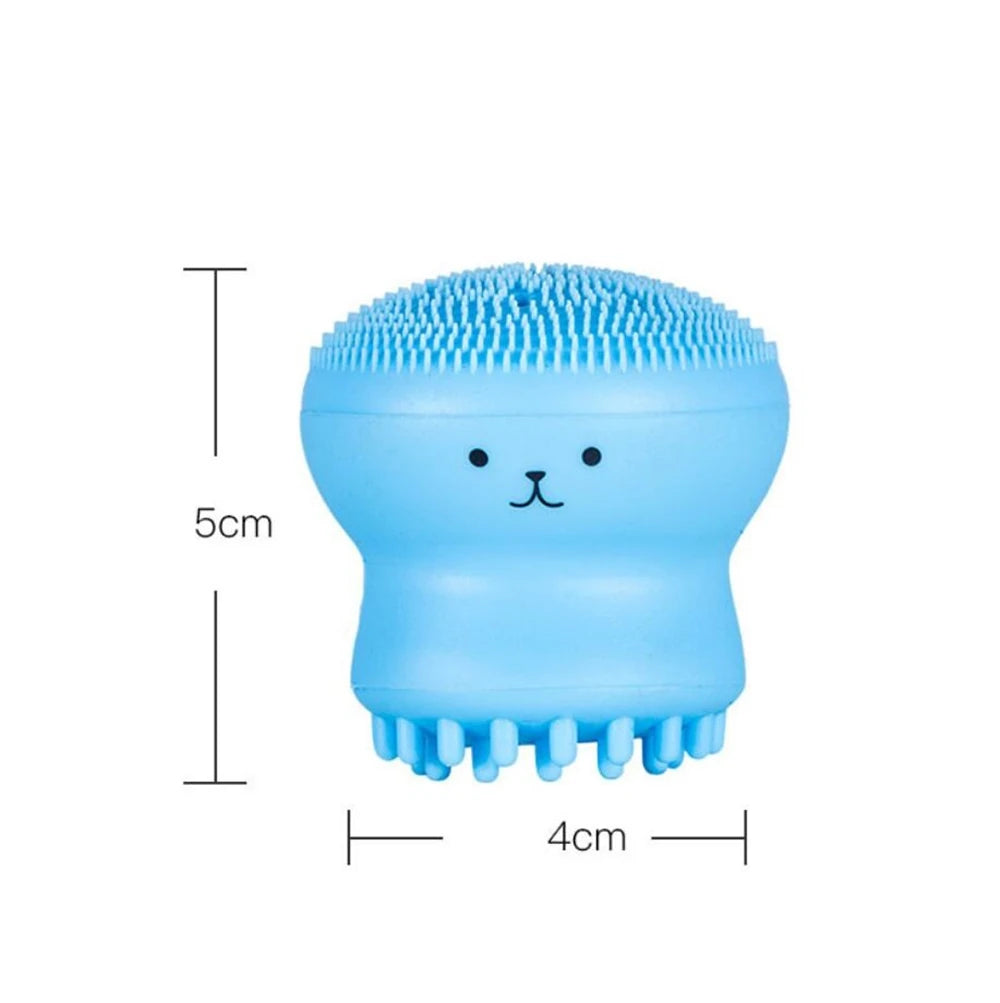 1 piece Cute Octopus Shape Soft Silicone Cleaning Makeup Brush Deep Pore Washing Face Brush Tool Non - toxic Portable Durable
