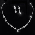 Women'S Fashion Necklace Earrings Set Rhinestone Wedding Accessories Bridal Lady Dangle Earring Pendant Elegant Jewellery Sets