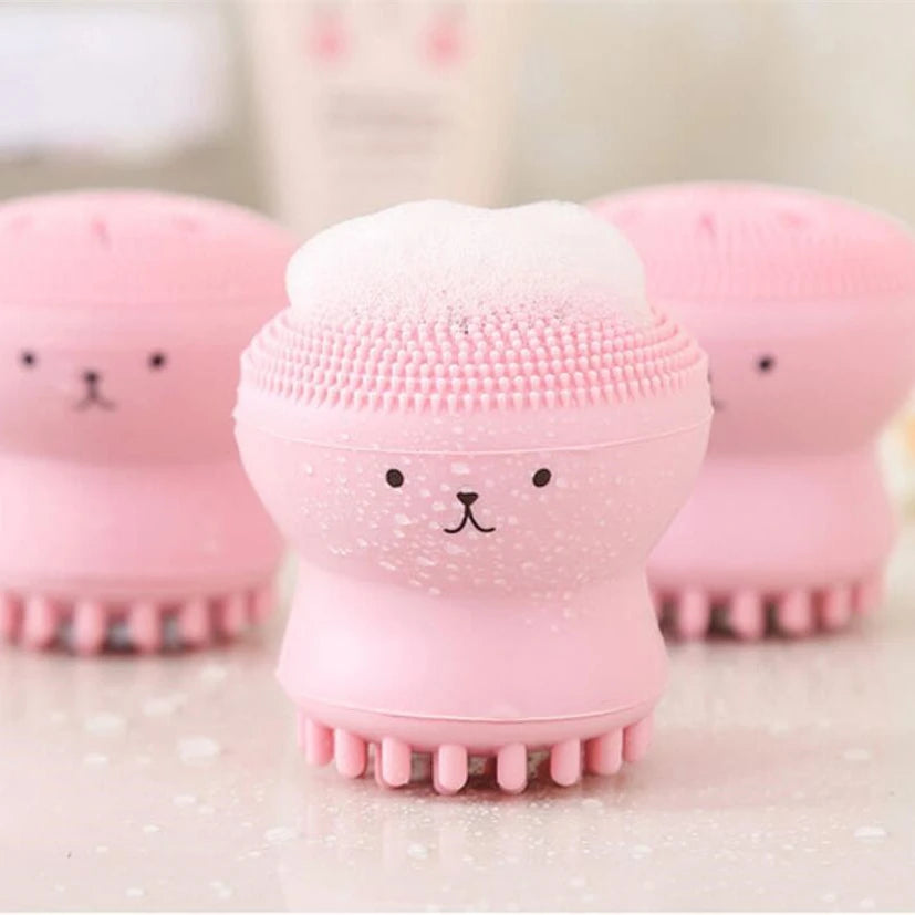 1 piece Cute Octopus Shape Soft Silicone Cleaning Makeup Brush Deep Pore Washing Face Brush Tool Non - toxic Portable Durable