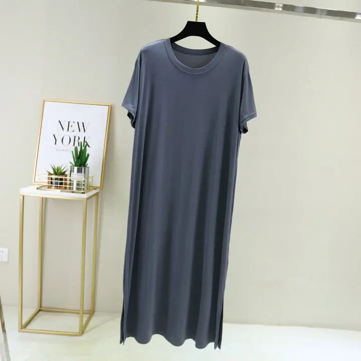 Plus size nightgown women new spring summer long dress modal cotton sleepwear night dress female loose night wear shirt camisola