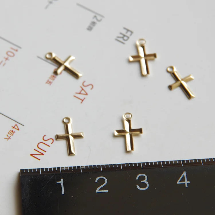 Fine Jewelry Cross Charms 14K Gold Filled Permanent Pendant Findings