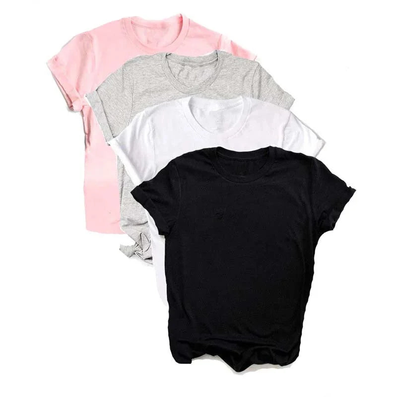 Maycaur Breathable New Women'S Short Sleeve T-Shirt Print T-Shirt Multi Pure Color T Shirt Fashion Sports Breathable Tshirt Female