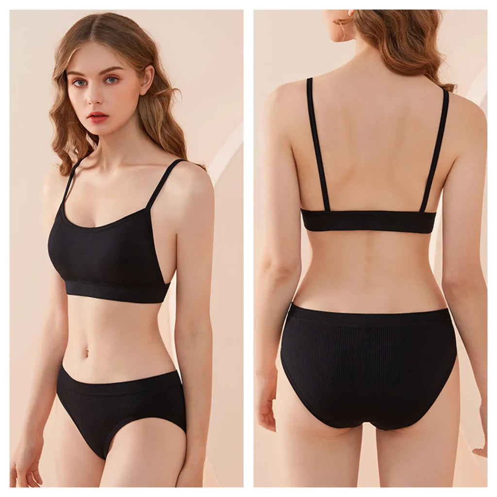 Women's Crop Top Ribbed Tube Top U-Back Comfort Bra Streetwear Camis Sexy Lingerie Seamless Underwear Sports Tank Bralette M-XL