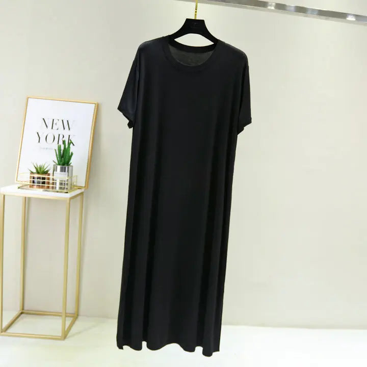 Plus size nightgown women new spring summer long dress modal cotton sleepwear night dress female loose night wear shirt camisola