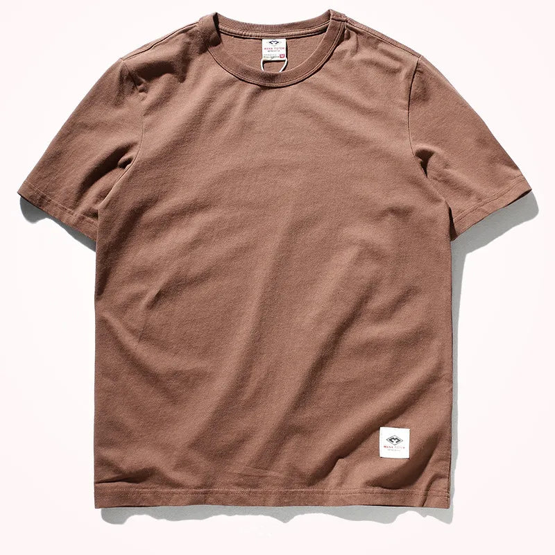 Mens Cotton T Shirt Slim Fit Soft Washed Solid Color Short Sleeve For Men Everyday Essentials Premium Comfort
