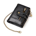 New Men Wallets PU Leather Short Card Holder Chain Luxury Brand Men's Purse High Quality Classic Retro Male Wallet