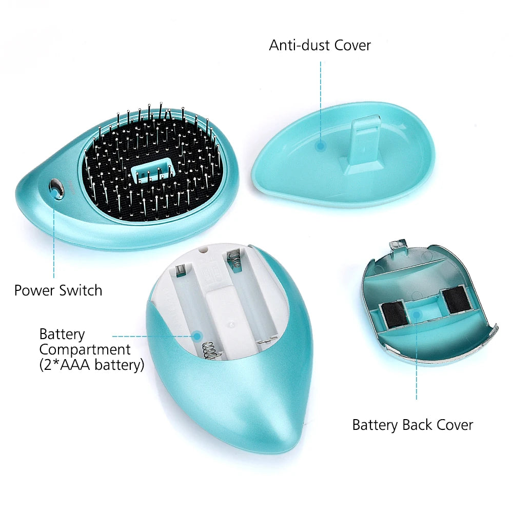 Electric Ion Hair Brush Portable Mini Small Hair Magic Beauty Brush Negative Ion Hair Comb Hair Styling Tool Comb