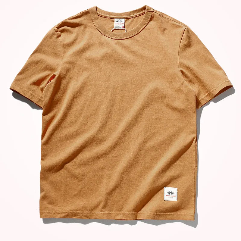 Mens Cotton T Shirt Slim Fit Soft Washed Solid Color Short Sleeve For Men Everyday Essentials Premium Comfort