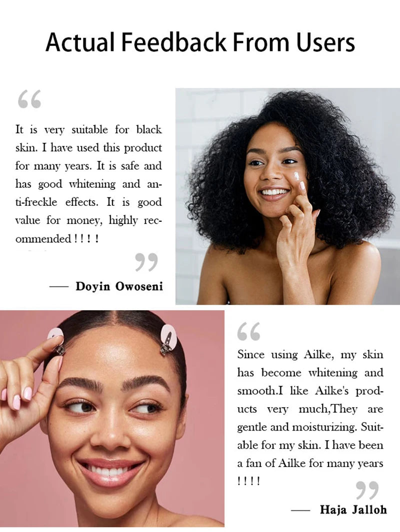 AILKE Dark Spots Removal Face Cream, Whitening, With Hyaluronic Acid, Reduce Freckles, Melanin, Day And Night Lightening Set