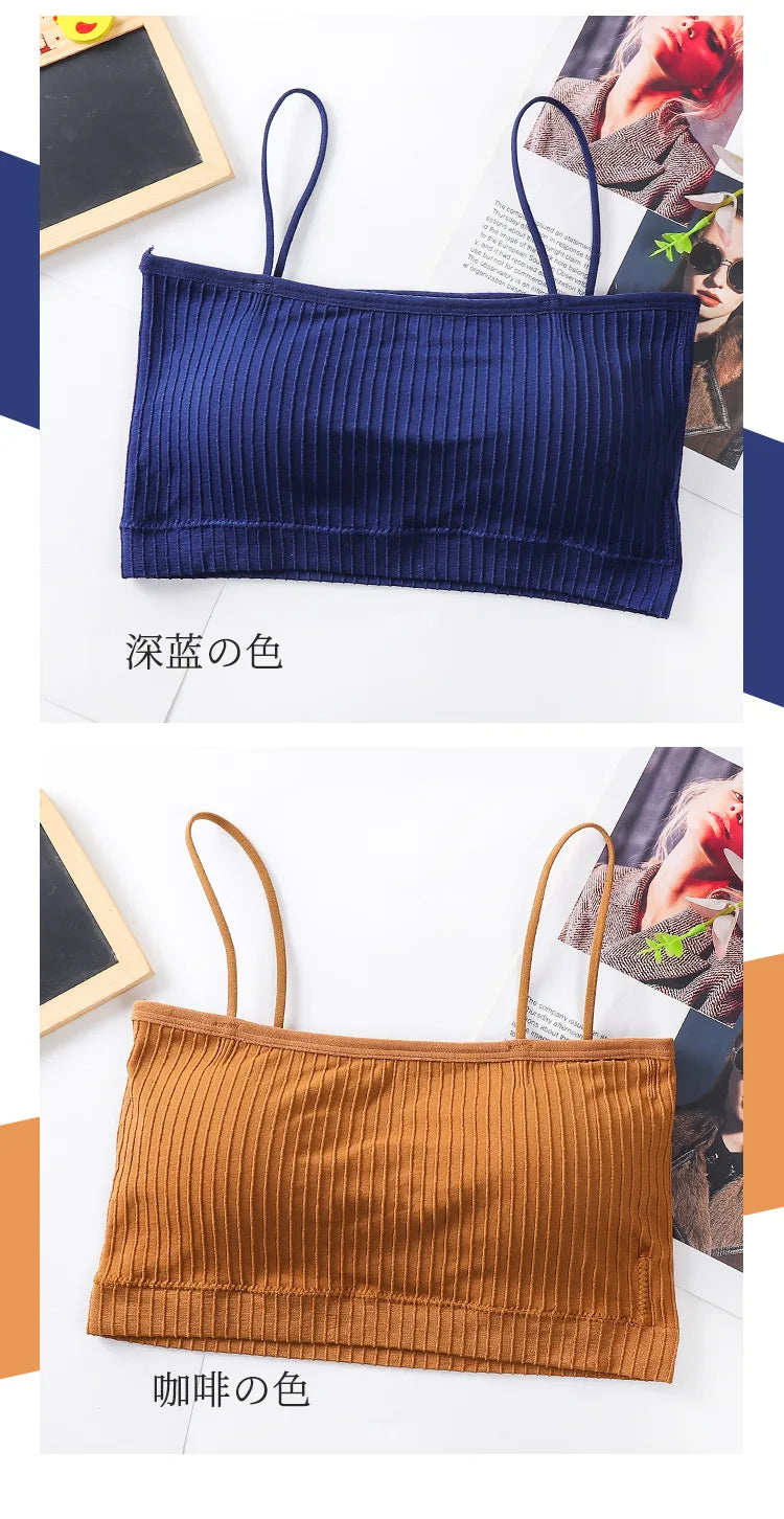 Women Cotton Underwear Tube Top Bra Ladies Thread Bra Comfort Tank Up Women Sports Bra Sexy Top Female Crop Top Sexy Lingerie