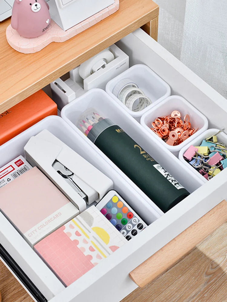Juego de 8 bandejas organizadoras para cocina, baño, joyas, armario, maquillaje, cajones, caja de almacenamiento