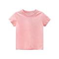 Kids Solid 100% Cotton Short Sleeve T-Shirt – Unisex, Ages 1-9Y