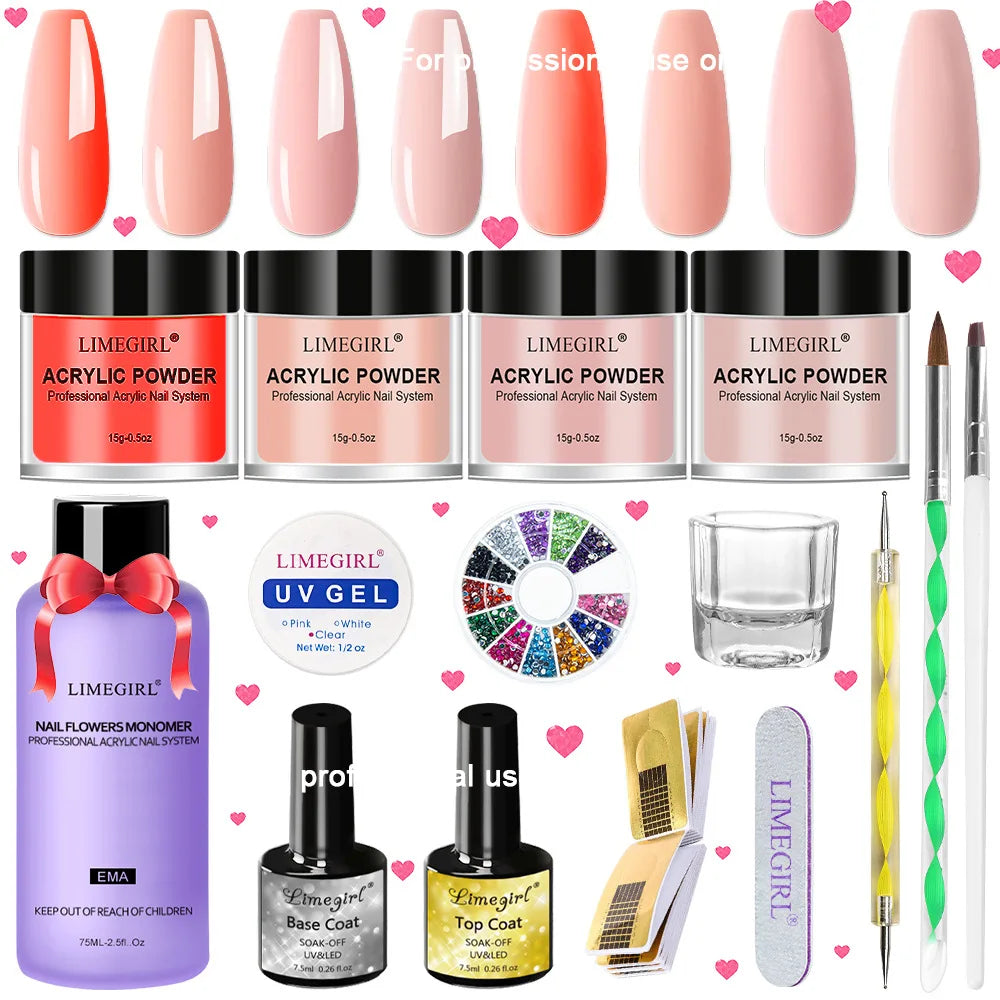 Professional Nail Gel Kit Factory Wholesale UV Light Varnish Soak Gel Girls' Private Label Acrylic Nail Powder Set