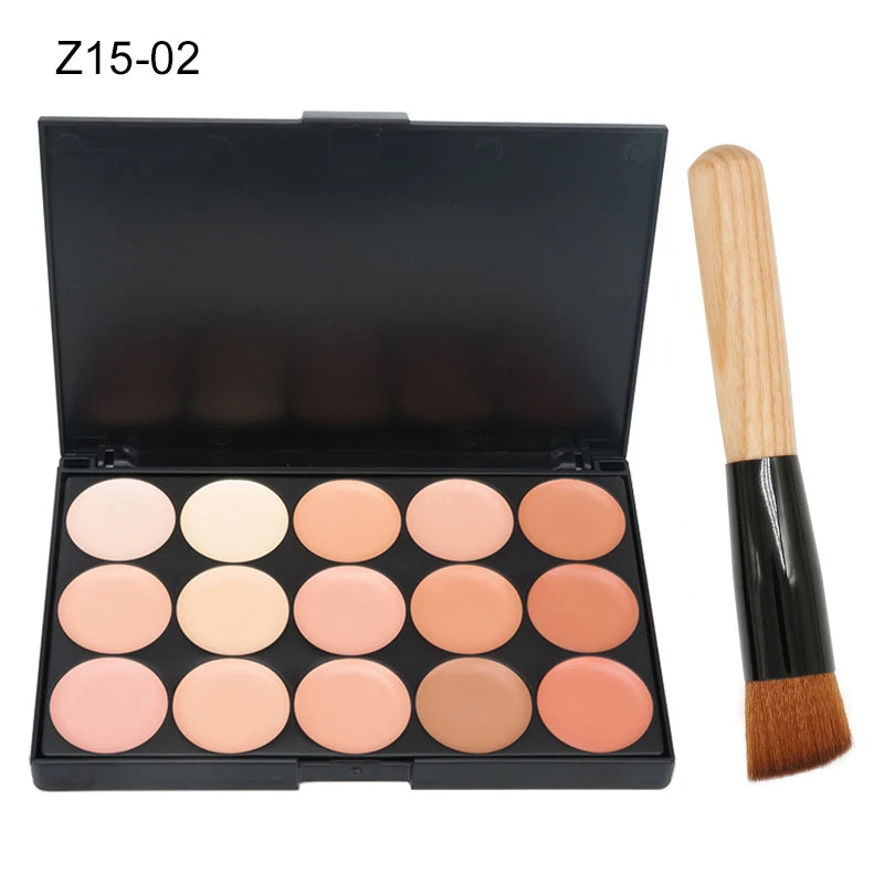 Paleta de correctores de 15 colores, camuflaje, crema, contorno, kit de maquillaje profesional para todos los tonos de piel