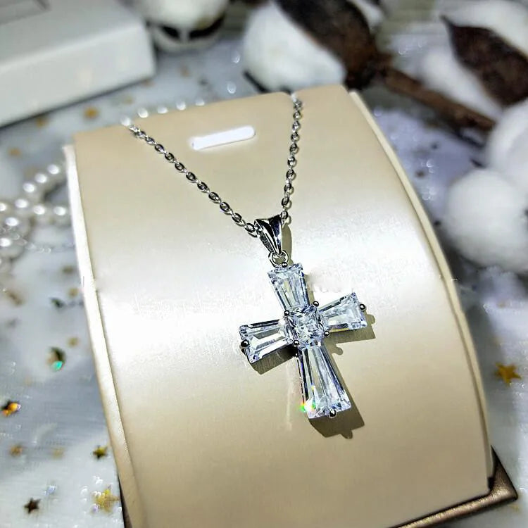 Collar cruzado estético Caoshi para mujer, dije de circonita, joyería brillante personalizada, regalo