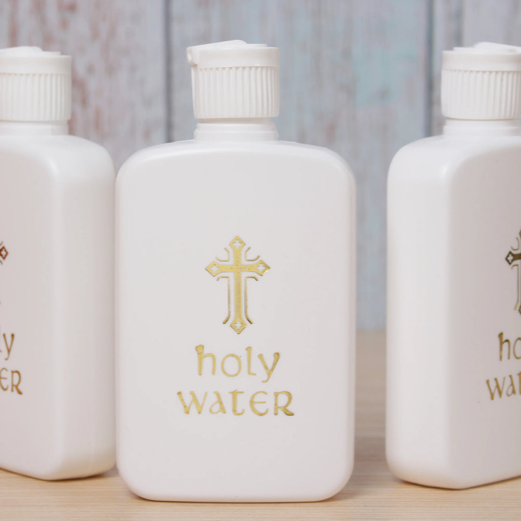100ml Easter Holy Water Church Jesus Bottle With Gold Blocking Logo Holy Bible Christian Cross Plastic Decoration Water Bottle