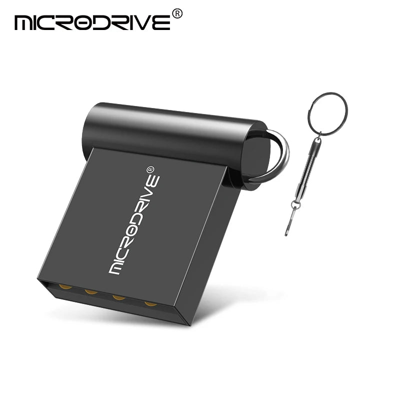 Super Mini Metal USB Flash Drive 4GB 8GB 16GB 32GB 64GB 128GB 256GB 512GB Pen Memory Stick U Disk USB2.0 with Key Chain Pendrive