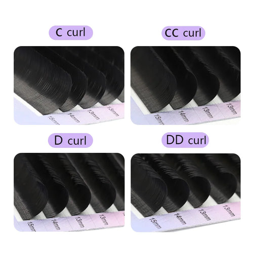 Aguud Matte Dark Black Ellipse Flat Lashes 0.15 0.20 B C Cc D Dd Double Split Tip For Everyday Lash Lovers