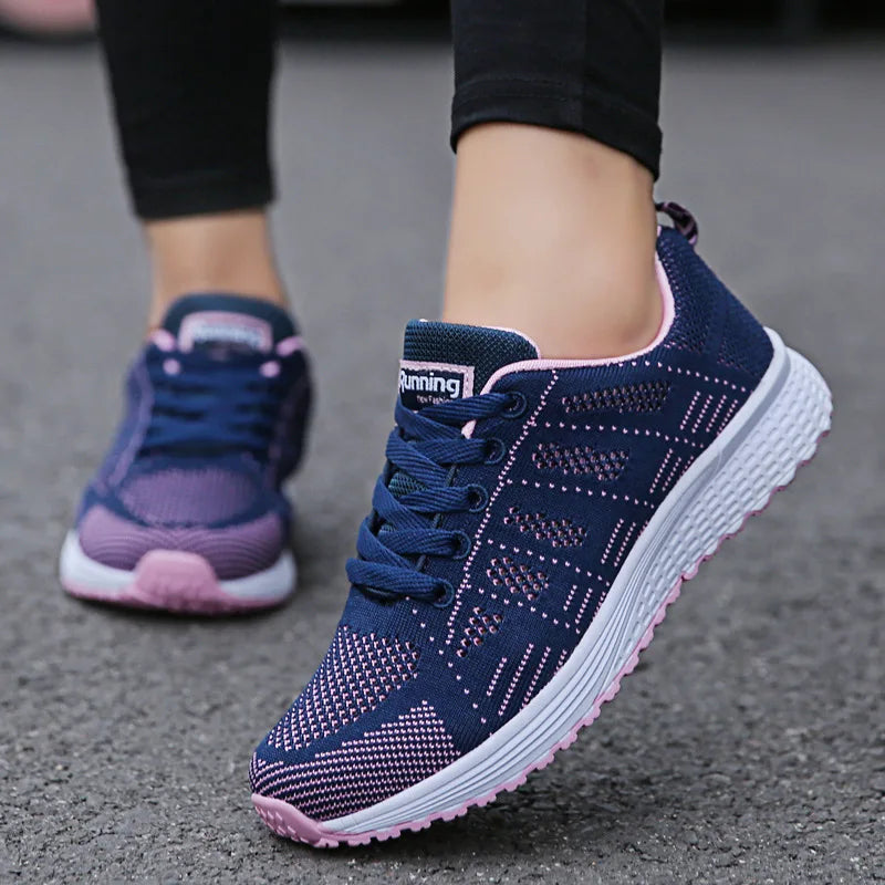 Customizable Women Casual Shoes Fashion Breathable Walking Mesh Flat Shoes Woman White Sneakers Shoes Tailor-made Suits NX1721