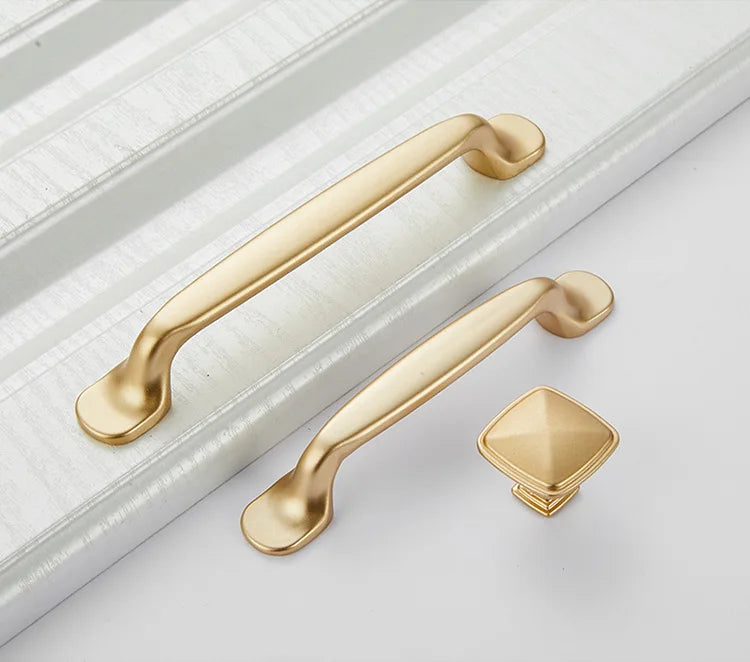 Kitchen Cupboard Knob Square U Type Gold Cabinet Drawer Pull Closet Door Hardware European Fashion Aluminum House Handle