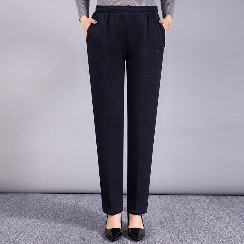 Middle-aged Women's Pants Autumn Thickened Winter fleece-lined Middle-aged Mother's Pants Autumn and Winter Sports Pants Women's Middle-aged Women's Pants
