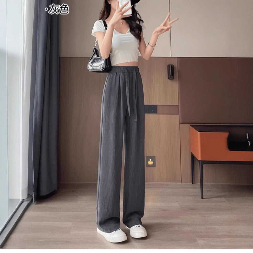 Breathable Anti-Mosquito Pants Yamamoto Pants Women's Thin High-Waist Casual Spring and Autumn Lazy Style Wide-Leg Pants Straight Pants