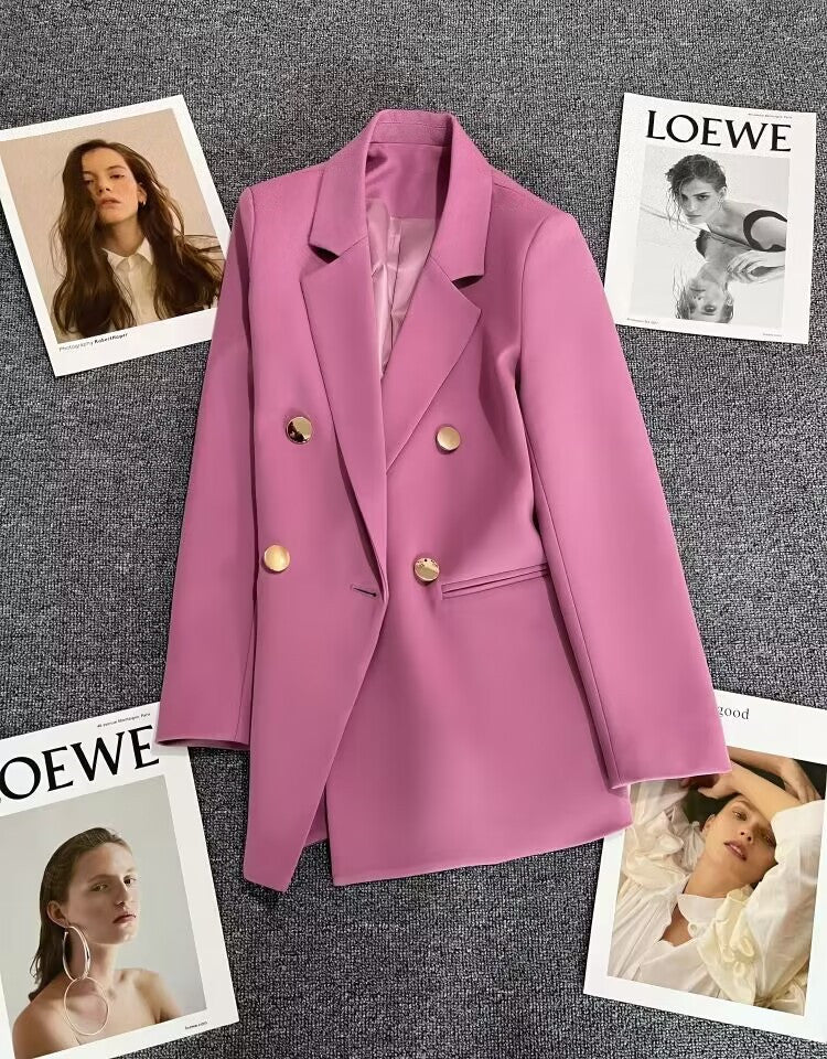 Orange Suit Jacket Women's 2025 Spring and Autumn New Korean High-end Temperament Popular Suit 22 Colors