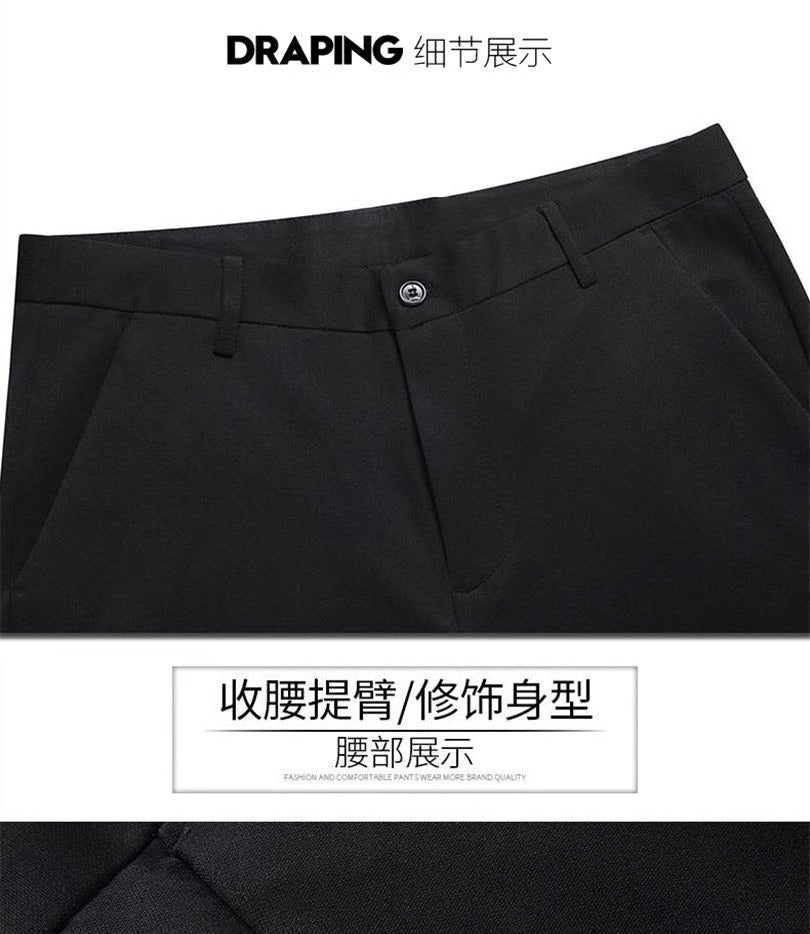 Wholesale Casual Pants Men's Western Pants Trousers Men's Thin Stretch Slim-Fit Pants Non-Ironing Business Dress Pants Trendy