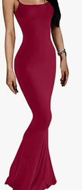 Sling dress European and American Women's High-end Sense Pure Desire Hip Skirt Sexy Slim-fit Milk Silk Long Fishtail Skirt