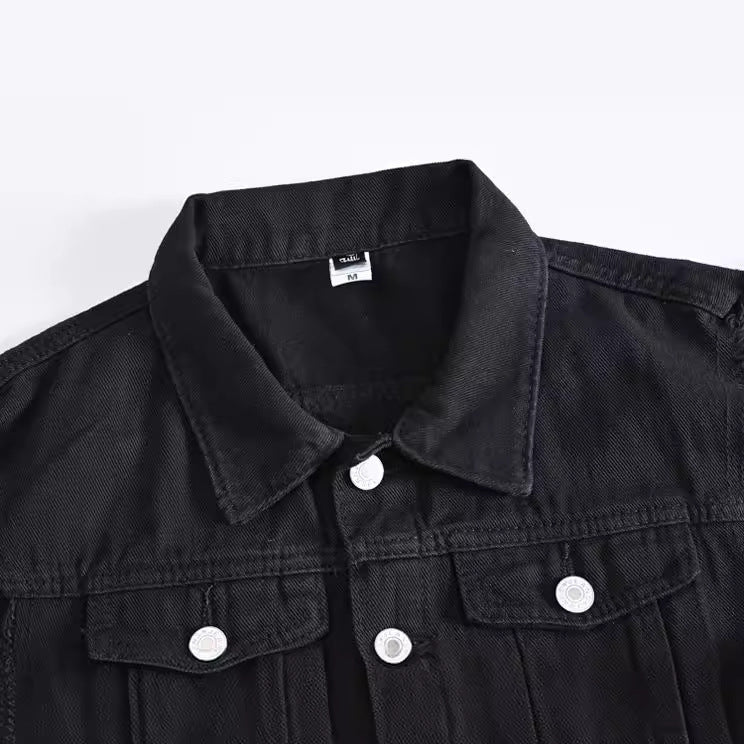 Trendy Men's Spring, Summer and Autumn Denim Vest Black Trendy Brand Cool Men's Casual Vest Youth Vest