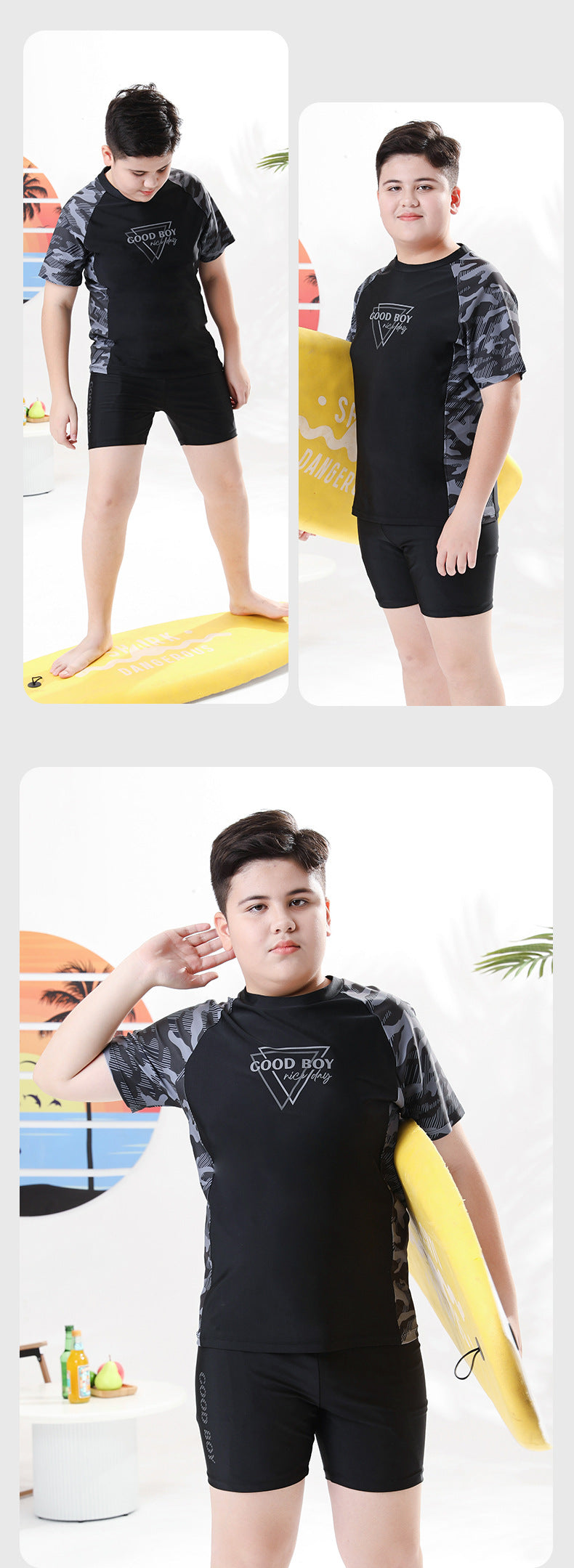 Children's Swimwear Boys' Big Children Split 2025 New Fat Children's Big Children's Hot Spring Swimming Trunks Youth Swimming suit