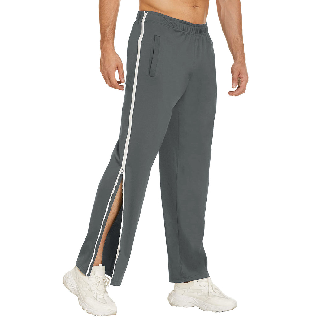 European and American Cross-Border Men's Trendy Sports Zipper Pants, Loose Sweatpants, Training Second-Take-Off Basketball Pants