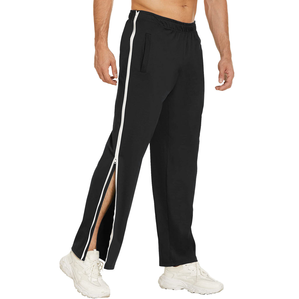 European and American Cross-Border Men's Trendy Sports Zipper Pants, Loose Sweatpants, Training Second-Take-Off Basketball Pants